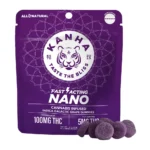 THC: 2.36mg/g | CBD: 1.21mg/g | CBG: 0.07mg/g | CBN: 3.49mg/g | THC9: 2.36mg/g -- KANHA FX SLEEP Marionberry Plum Gummies -- 150mg CBN x 100mg THC x 50mg CBD per bag -- Dreams are sweeter with our Marionberry Plum 3:2:1 SLEEP blend. Formulated with CBN, THC, CBD, enhanced with antioxidant rich goji berry and sweetened with honey which contains tryptophan, these sleep gummies gently relax you while melting away the day's stress for a deep, restorative slumber. -- Minor Cannabinoids Coactive Ingredients Fast-Acting NANO Doctor Formulated Made With Real Fruit